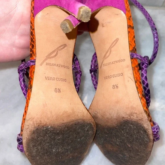 B Brian Atwood Estefania Snakeskin Heels - Picture 9 of 9